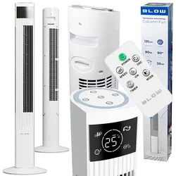 Wentylator kolumnowy podłogowy XXL 121cm z jonizacją 90W - kolor biały