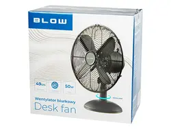 Wentylator stołowy biurkowy 12 cali 30 cm 50W - kolor czarny