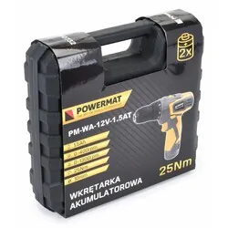 Wkrętarka akumulatorowa 1,5Ah 12V LED Powermat PM-WA-12V-1.5AT   walizka