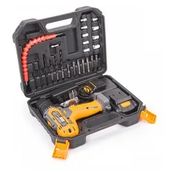Wkrętarka wiertarka akumulatorowa 20V 1,5Ah LED Powermat PM-WA-20V-1.5AZT zestaw 28 elementów   walizka
