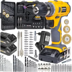 Wkrętarka wiertarka akumulatorowa 20V 1,5Ah LED Powermat PM-WA-20V1-SU zestaw 92 elementów   walizka