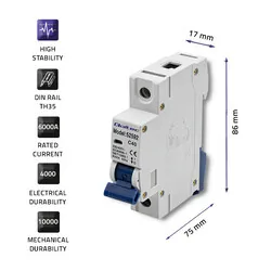 Wyłącznik nadprądowy C40 bezpiecznik AC Qoltec 1P 40A