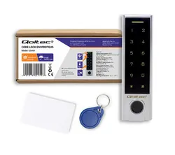 Zamek szyfrowy dotykowy Qoltec Proteus z czytnikiem linii papilarnych RFID kod karta brelok dzwonek