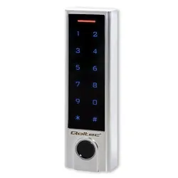 Zamek szyfrowy dotykowy Qoltec Proteus z czytnikiem linii papilarnych RFID kod karta brelok dzwonek