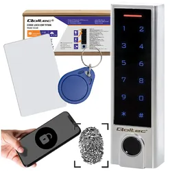 Zamek szyfrowy dotykowy Qoltec Titan z czytnikiem linii papilarnych RFID Bluetooth kod karta brelok dzwonek