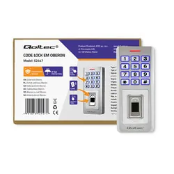 Zamek szyfrowy Qoltec Oberon z czytnikiem linii papilarnych RFID kod karta brelok dzwonek