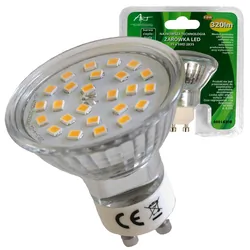 Żarówka LED GU10 3.6W 25xSMD2835, AC230V, 320lm, WW blist.