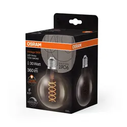Żarówka retro LED ozdobna filament dymiona ściemnialna 7.8W E27 1800K ciepło biała OSRAM Vintage 1906