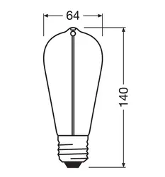 Żarówka retro LED ozdobna magnetyczny filament 2.2W E27 2700K ciepło biała OSRAM Vintage 1906