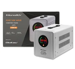 Zasilacz awaryjny do C.O. Qoltec Pure Sine Wave UPS 1000VA 700W Stała faza