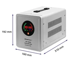 Zasilacz awaryjny do C.O. Qoltec Pure Sine Wave UPS 1000VA 700W Stała faza