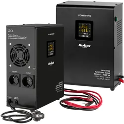Zasilacz awaryjny naścienny Rebel POWER-1000 z funkcją ładowania 12V 230V 1000VA/700W CZYSTY SINUS