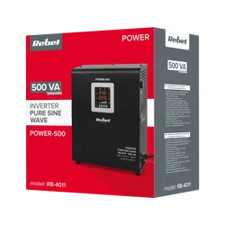 Zasilacz awaryjny naścienny Rebel POWER-500 z funkcją ładowania 12V 230V 500VA/300W CZYSTY SINUS