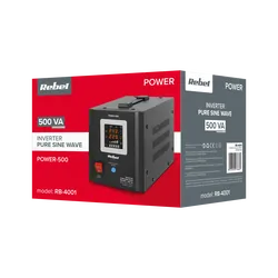 Zasilacz awaryjny Rebel POWER-500 z funkcją ładowania 12V 230V 500VA/300W CZYSTY SINUS