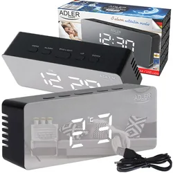 Zegar budzik LED z termometrem Adler AD 1189b - czarny
