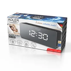 Zegar budzik LED z termometrem Adler AD 1189b - czarny
