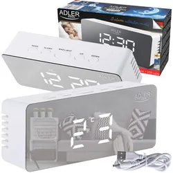 Zegar budzik LED z termometrem Adler AD 1189w - biały