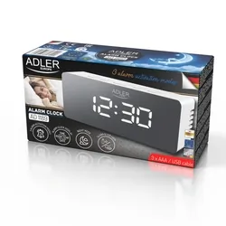 Zegar budzik LED z termometrem Adler AD 1189w - biały