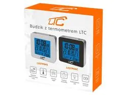 Zegar budzik z termometrem LTC sterowany radiowo - czarny