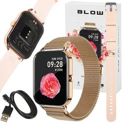 Zegarek damski smartwatch BLOW X16 z funkcją rozmowy różowy   dodatkowy pasek
