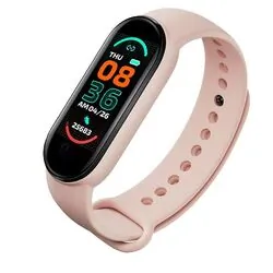 Zegarek smartband opaska sportowa R2invest M6 magnetyczne ładowanie - różowy