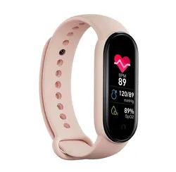 Zegarek smartband opaska sportowa R2invest M6 magnetyczne ładowanie - różowy