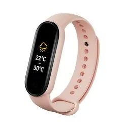 Zegarek smartband opaska sportowa R2invest M6 magnetyczne ładowanie - różowy