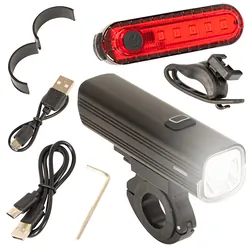 Zestaw akumulatorowa lampka rowerowa LED na przód i tył USB BL-03 komplet