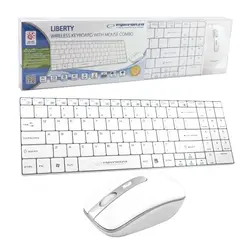 Zestaw bezprzewodowy klawiatura   mysz 2.4GHZ USB Esperanza LIBERTY biały