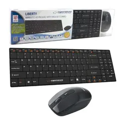 Zestaw bezprzewodowy klawiatura   mysz 2.4GHZ USB Esperanza LIBERTY czarny