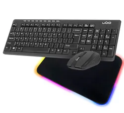 Zestaw bezprzewodowy UGO ETNA CW110 US klawiatura + mysz 2.4GHZ + podświetlana mata RGB