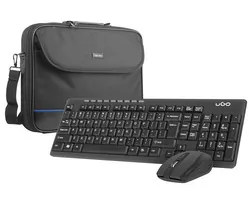 Zestaw bezprzewodowy UGO ETNA CW110 US klawiatura + mysz 2.4GHZ + torba na laptopa NATEC IMPALA 15.6"