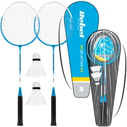 Zestaw do badmintona REBEL ACTIVE 2x rakieta   lotki   pokrowiec