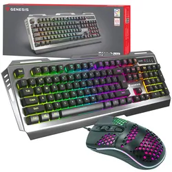 Zestaw klawiatura aluminiowa Genesis RHOD 420 + mysz gamingowa