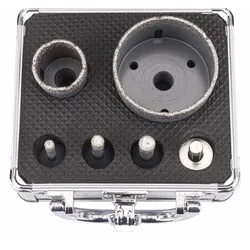 Zestaw otwornic koronek otwornica diamentowa M14 Powermat PM-ZOD-6T 5 sztuk   walizka