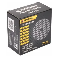 Zestaw tarcz diamentowych Powermat PM-DPP-100TS do szlifowania gresu na sucho
