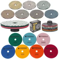 Zestaw tarcz diamentowych Powermat PM-DPP-100TS do szlifowania gresu na sucho