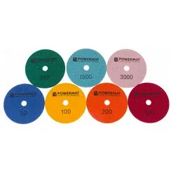 Zestaw tarcz diamentowych Powermat PM-DPP-100TS do szlifowania gresu na sucho