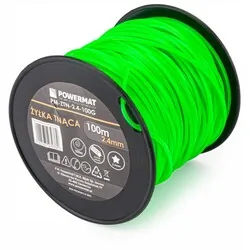 Żyłka do głowicy kosy spalinowej Powermat 2,4mm x 100m 5-kątna