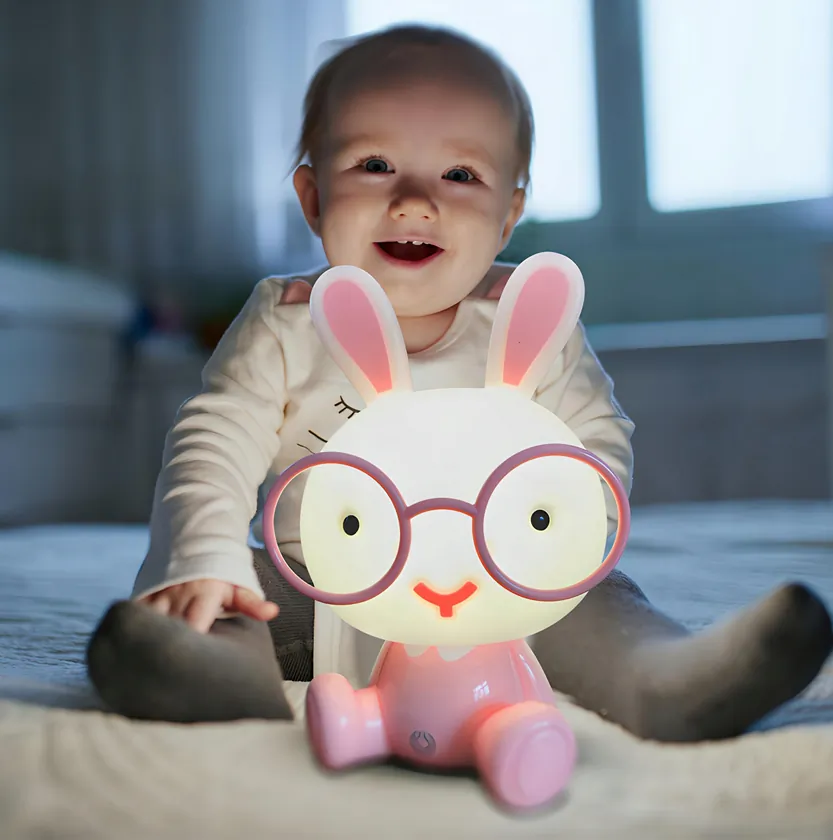 Lampka nocna dla dzieci królik - różowy