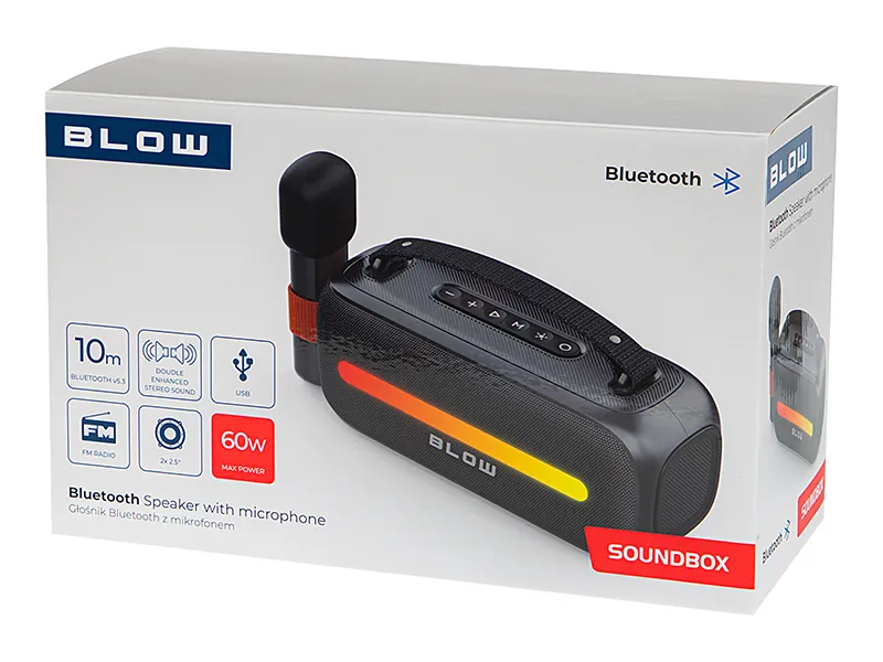 Głośnik Bluetooth Blow SOUNDBOX RGB + mikrofon