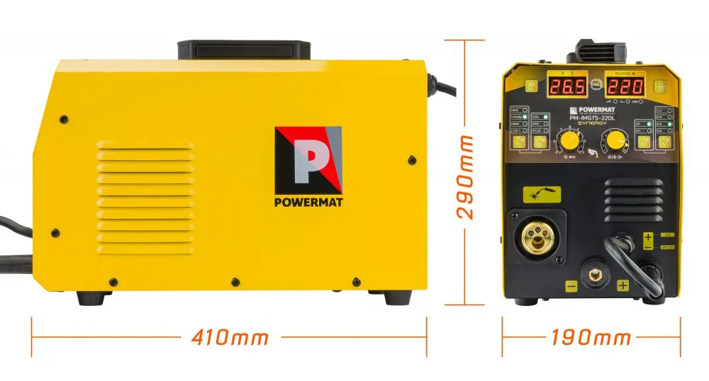 Migomat spawarka inwertorowa 220A Powermat PM-IMGTS-220L duży zestaw