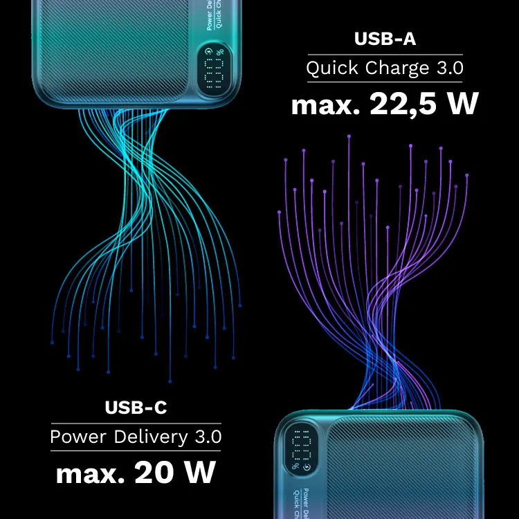 Powerbank Kruger&Matz 40000mAh 2xUSB QC USB-C PD