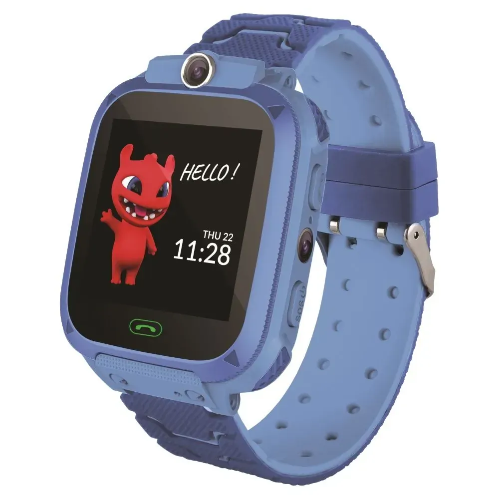 Zestaw dla dzieci zegarek smartwatch Maxlife Kids Watch MXKW-300 niebieski + głośnik bluetooth + karta 16GB
