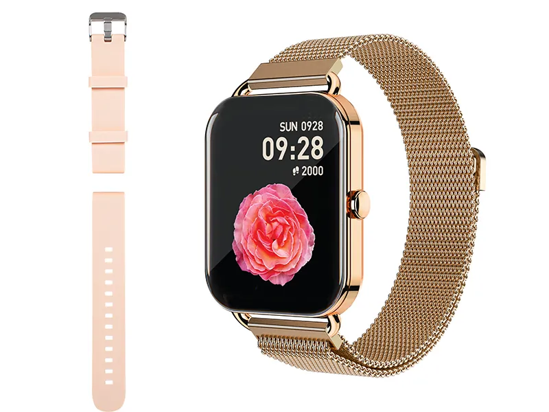 Zegarek damski smartwatch BLOW X16 z funkcją rozmowy różowy + dodatkowy pasek