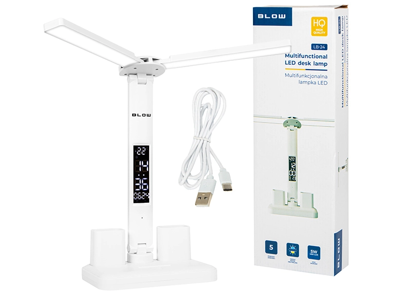 Lampka biurkowa LED BLOW LB-24 z zegarkiem