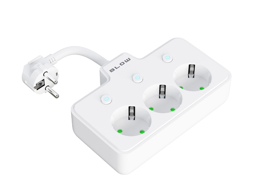 Rozgałęźnik PS-310 3-Gniazda 0.1m biały 3x1mm przedłużacz