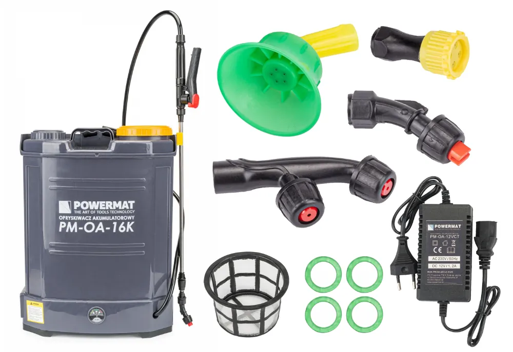 Opryskiwacz akumulatorowy 16 L Powermat PM-OA-16K + zestaw dysz