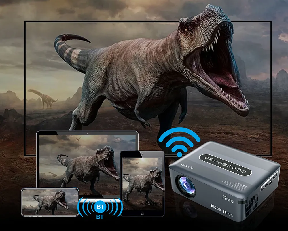 Projektor multimedialny LED rzutnik ART X1PRO WiFi Bluetooth Android 9.0 4K 200