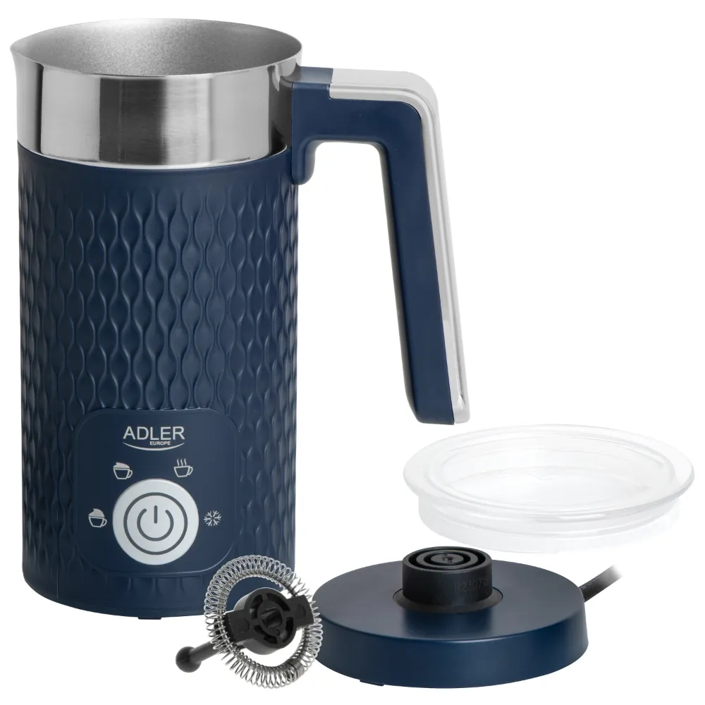 Spieniacz do mleka Adler AD 4494  - 4w1 spienianie podgrzewanie latte cappucino - granatowy